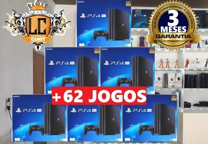 PLAYSTATION 4 PRO 1TB 4K + 72 JOGOS + GARANTIA O3 MESES + BRINDES ( LOJA FISICA )