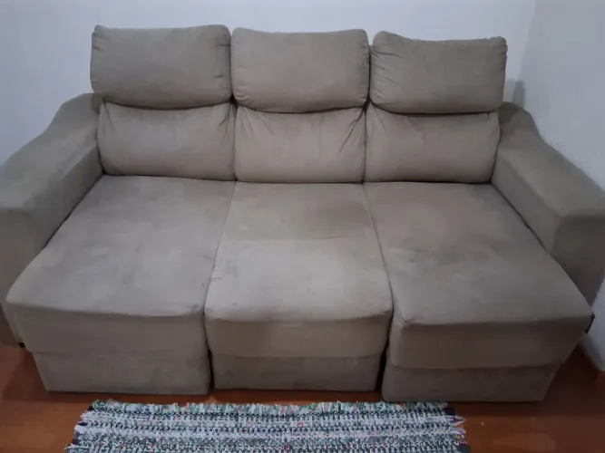 Sofá 3 lugares casal retrátil e reclinável