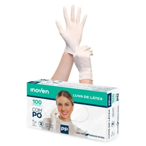 Luvas descartáveis Látex com Pó Inoven 100 und