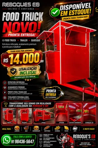 Food Truck Novo 2x2 Pronta Entrega - Legalizado - R$ 14.000