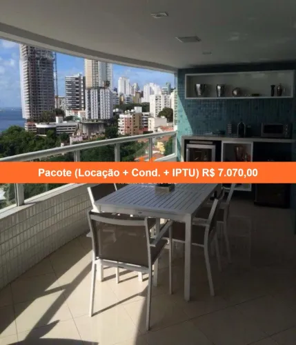 Apartamento para locação na Barra, Salvador-BA: 1 quarto, 1 sala, 1 banheiro, 1 vaga de ga