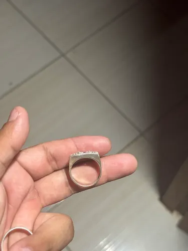 Anel de prata 925 com pedra branca 