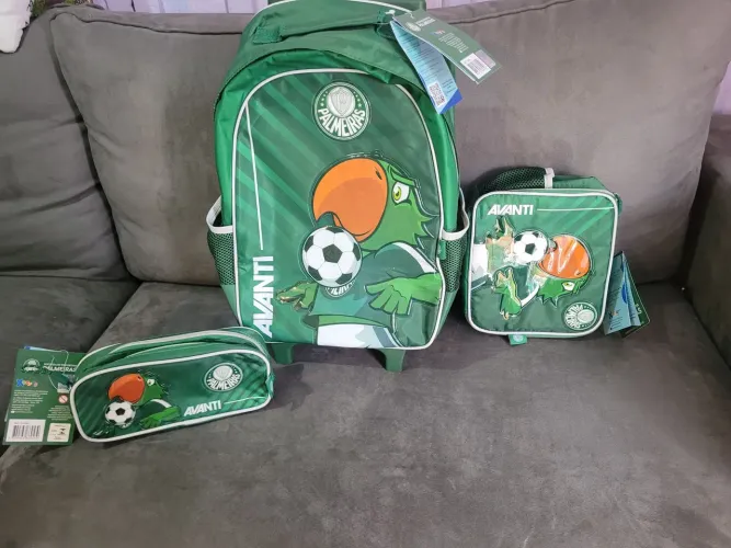 Mala escolar do Palmeiras kit 3 peças 