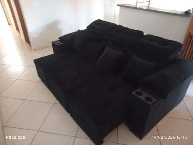 Sofá 3 lugares retrátil reclinável novo na promoção