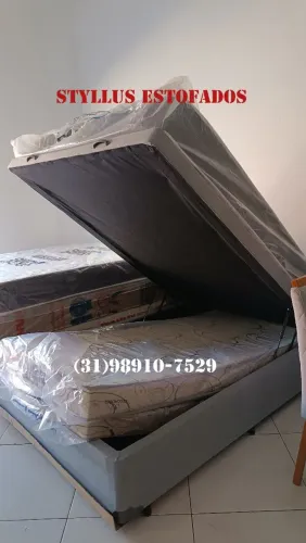 Base box baú casal com colchão