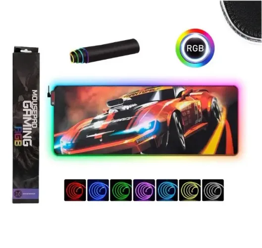 Mouse Pad Gamer Carro Led RGB 80x30cm Knup