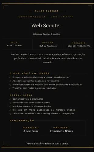 CAÇA TALENTOS (web scouter) AGÊNCIA DE MODELOS 