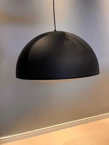 Pendente meia esfera 60cm preto
