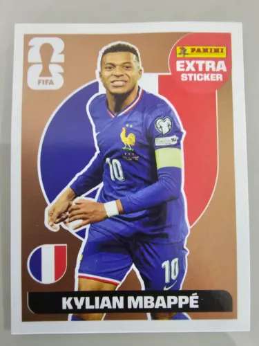 Extra Sticker kylian Mbappé bronze nota 10 bem cuidada sem dobras