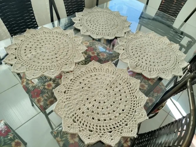 Jogo de lugar americano em crochê 