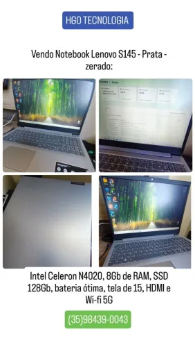 Vendo Notebook Lenovo Ideapad S145 - Prata