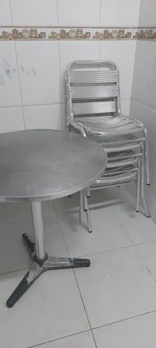 Mesa de jantar redonda alumínio