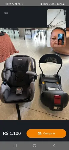 Carrinho e bebê conforto