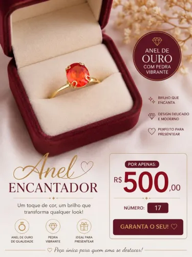 Anel de ouro nvo,17