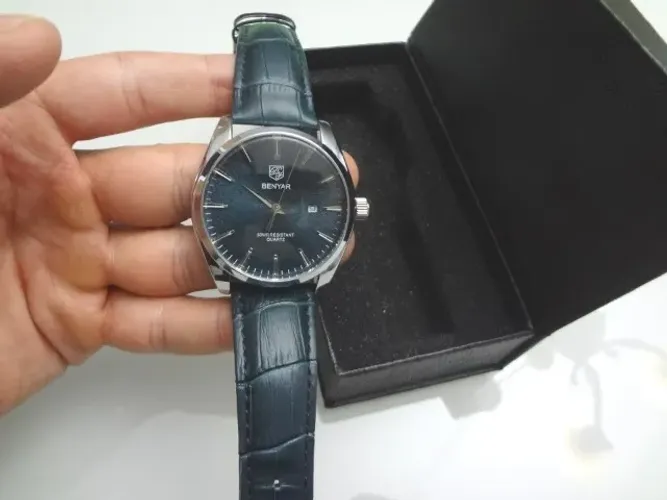 *Relógio Masculino Benyar Azul Quartz 50M com Calendário 100% Novo!