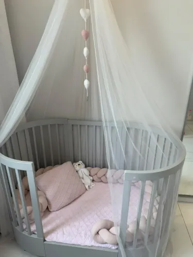 Berço Redondo Multifuncional Evolutivo Oval 3 Em 1 Coleção Wave Divicar