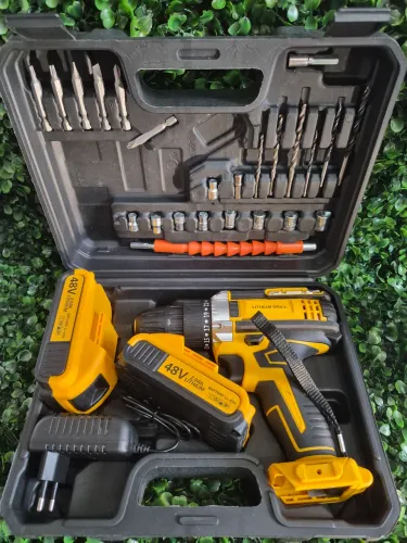 Furadeira Parafusadeira 2 Baterias 48V Com Maleta e Kit Acessórios 