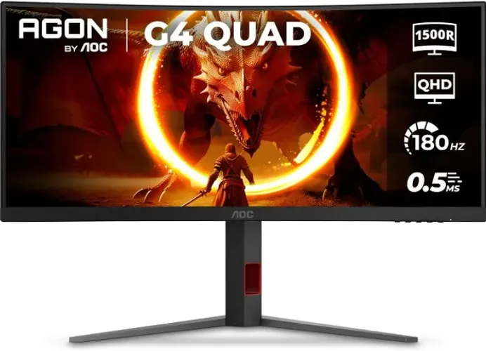 Monitor Gamer Curvo AOC AGON QUAD 34" Ultrawide WQHD 180Hz 0,5ms