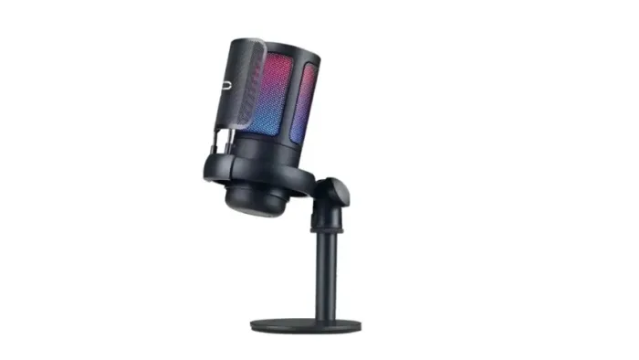 Microfone Condensador Rgb Alta Sensibilidade Usb Gamer Strea