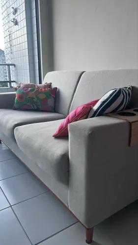 Sofá 180cm em Linho Cinza