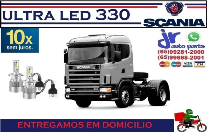 Lampada Ultra LED (Alta e Baixa) Scania 114 330 6000K 12V 24V