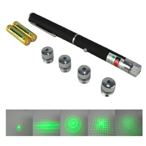 Caneta Laser Pointer Verde Lanterna 5000mw 5 Pontas Potente Longo Alcance