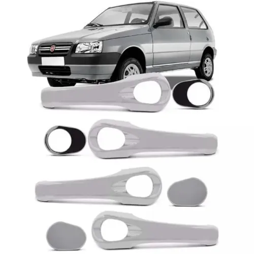 Aplique Fiat Uno 2001 à 2010 - Maçaneta Cromada 4 Pt - 08.029
