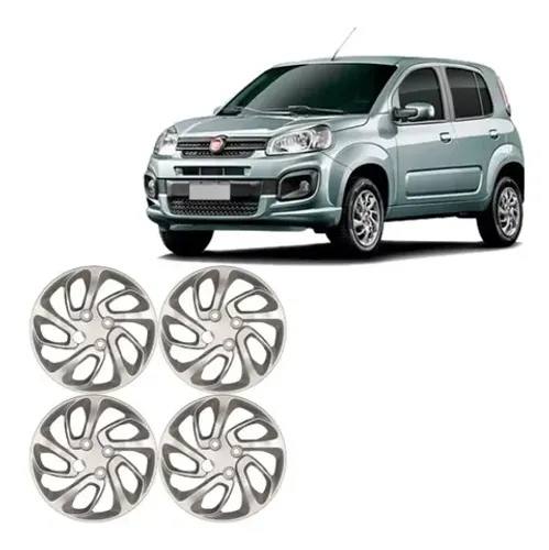 Jogo 4 Peças - Calota Aro 14 - Fiat Uno Atractive 2015 / 2016 - Grid