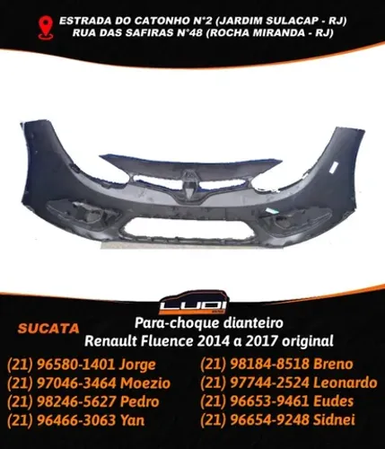 Para-choque dianteiro Renault Fluence 2014 a 2017 original