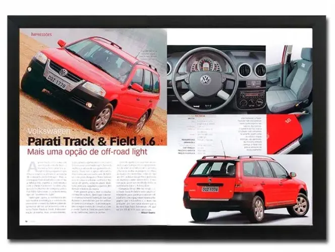 VW Parati Track Field 2007 G4 - Quadro decorativo com matéria original de revista