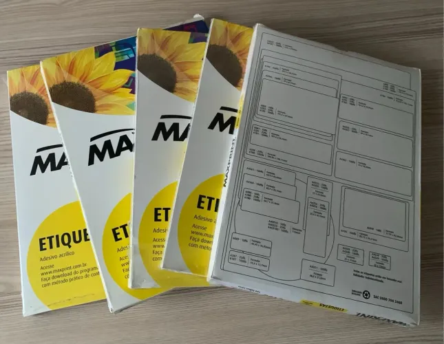 5 caixas com Etiquetas Adesivas Maxprint 6182 - 100 Folhas