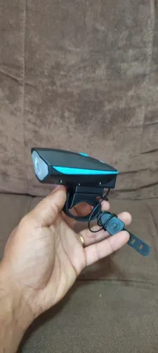 Lanterna Farol com Buzina Eletrônica a Pilha para Bike