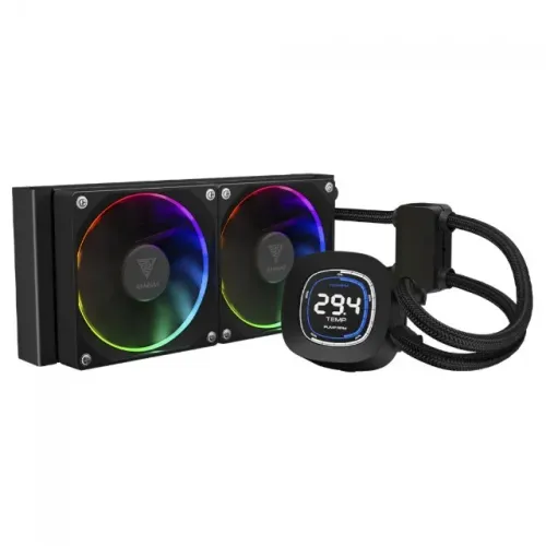 Water Cooler 240mm Gamdias Chione M4, Preto, RGB, Display LCD