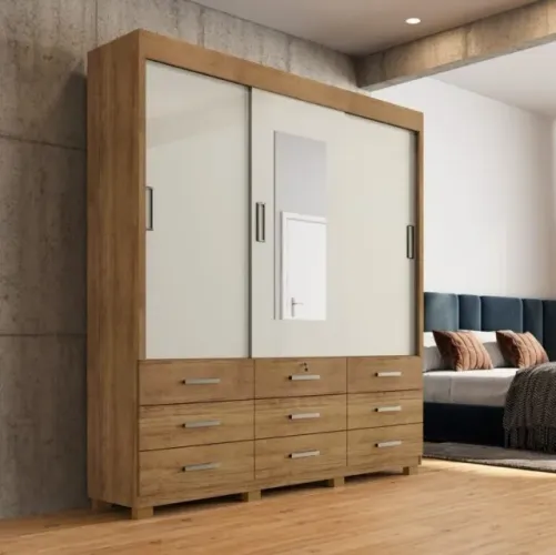 Guarda Roupa Itapema Cedro/Areia - RUD RACK