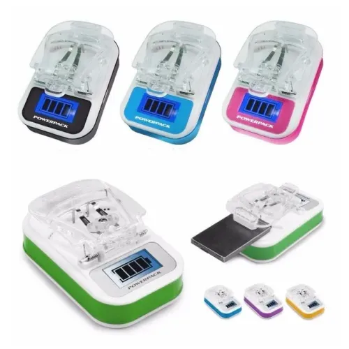 Carregador Universal De Bateria Com USB, Celular Carga Externa Lcd 