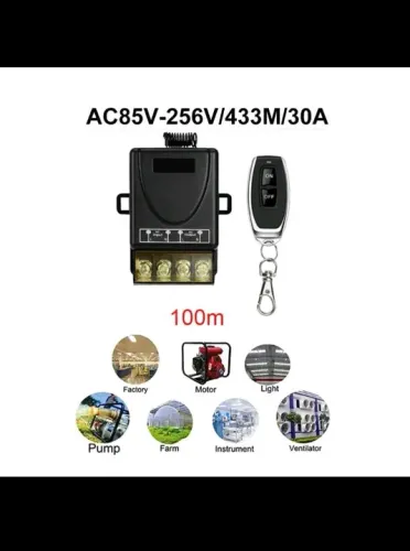Controle Remoto para Motor/Bomba/Ventilador 100m 85V-256V 30A