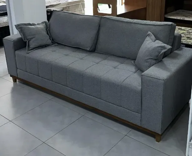 Sofa 2,20m Tecido Linho DIVIDIMOS EM ATÉ 10X SEM JUROS