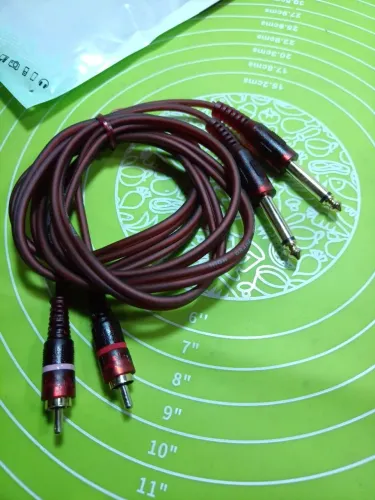 Cabo de áudio P10 duplo Para RCA duplo para Mixer mesa de som