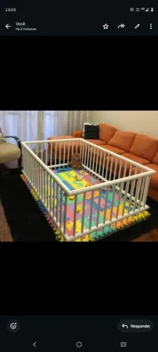 Cercadinho PVC infantil branco para bebê