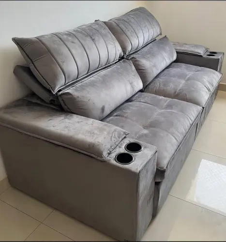 Sofá Retrátil Reciclável Cancún 2.50 com porta copo -Novo