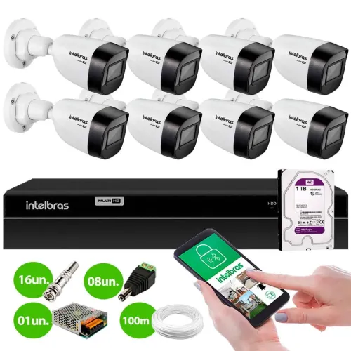 Kit Câmeras de Segurança Intelbras Completo - Alta Resolução
