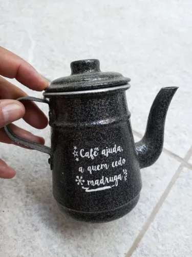 Bule Cafeteira de Alumínio Decorada