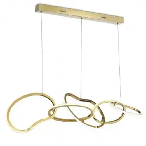 Lustre LED dourado para sala jantar