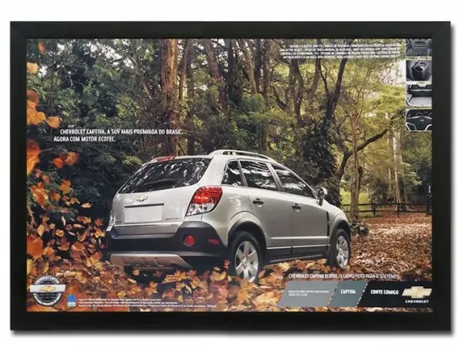 Chevrolet Captiva - Quadro / pôster decorativo com propaganda original de revista