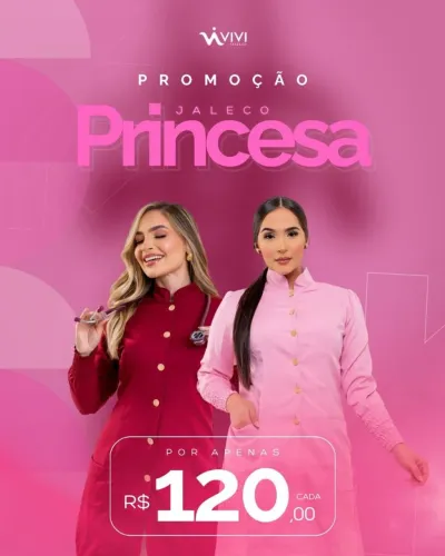 Jaleco feminino acinturado com manga princesa
