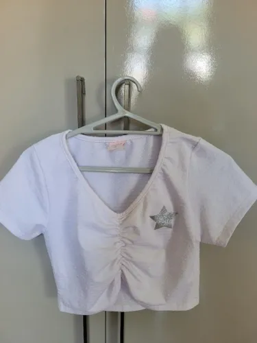 Cropped feminino branco tam 16 seminovo