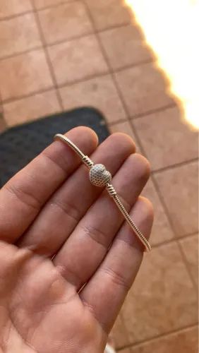 Pulseira pandora de prata 925 cravejada