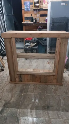 Balcão de madeira rústico para sua loja