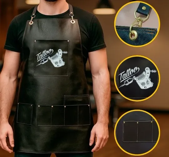 Avental preto tatuadores corino