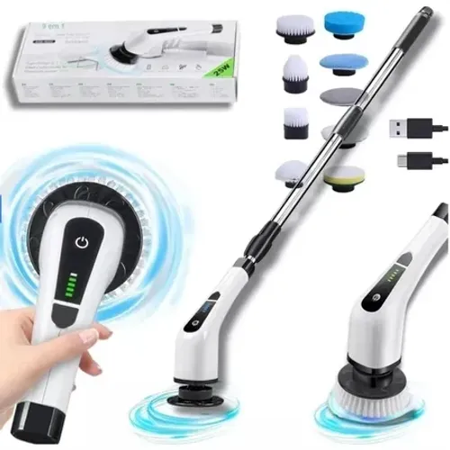 Kit Escova De Limpeza Ajustável Janela Banheiro e Cozinha 9 em 1 Recarregável  z1045